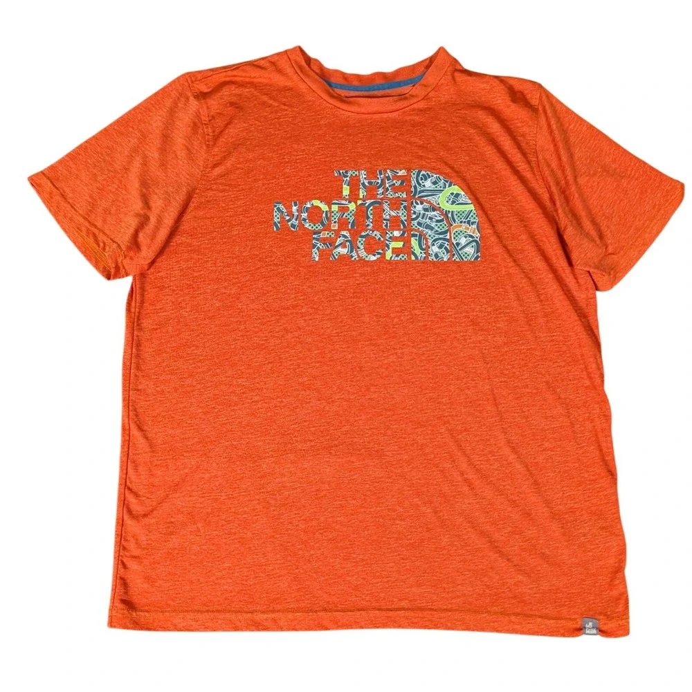 The North Face Orange Heather Climbing Gear Graphic T-Shirt Mens Short Sleeve